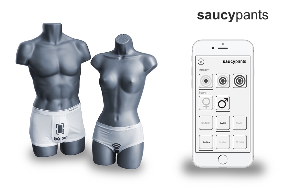 Design originali degli indumenti Saucypants per incontri e sistema di controllo da smartphone