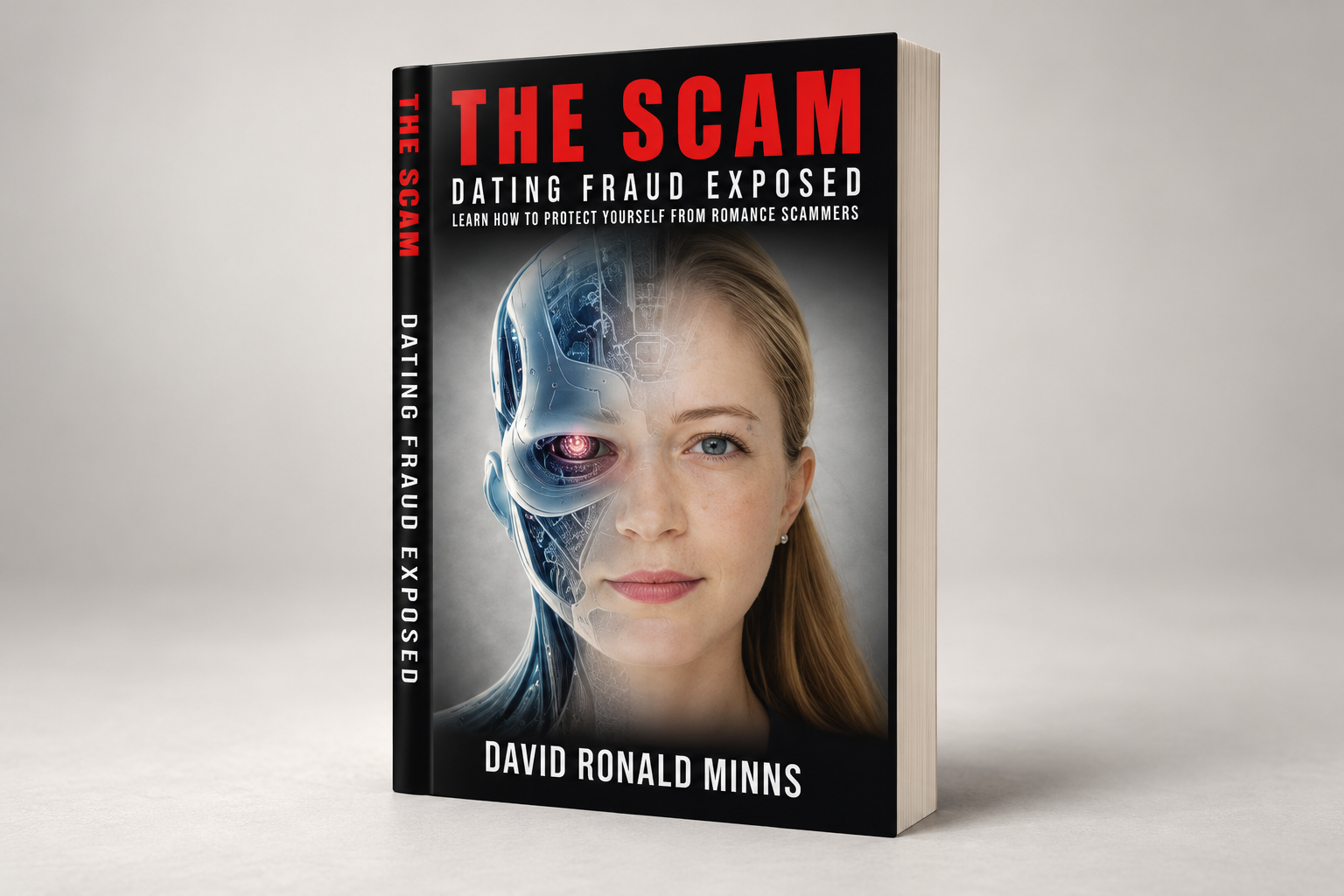 Mockup del libro THE SCAM: Dating Fraud Exposed di David Ronald Minns